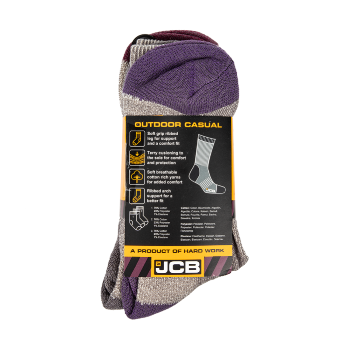 Ladies Boot Socks Grey 3pk 4 8