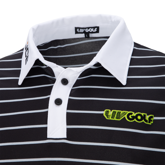 Liv Golf X JCB black stripe polo | Official JCB Merchandise Shop