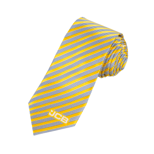 Tie - Striped - Gold/White/Grey