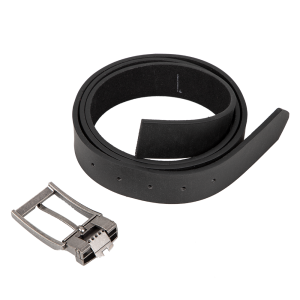 Rossano Adjustable Black Leather Belt