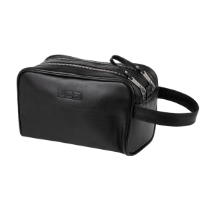 Rossano Black Leather Wash bag